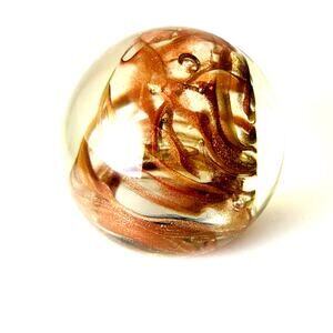 Signed Harry Williams 1999 Art Glass Paperweight Copper Aventurine